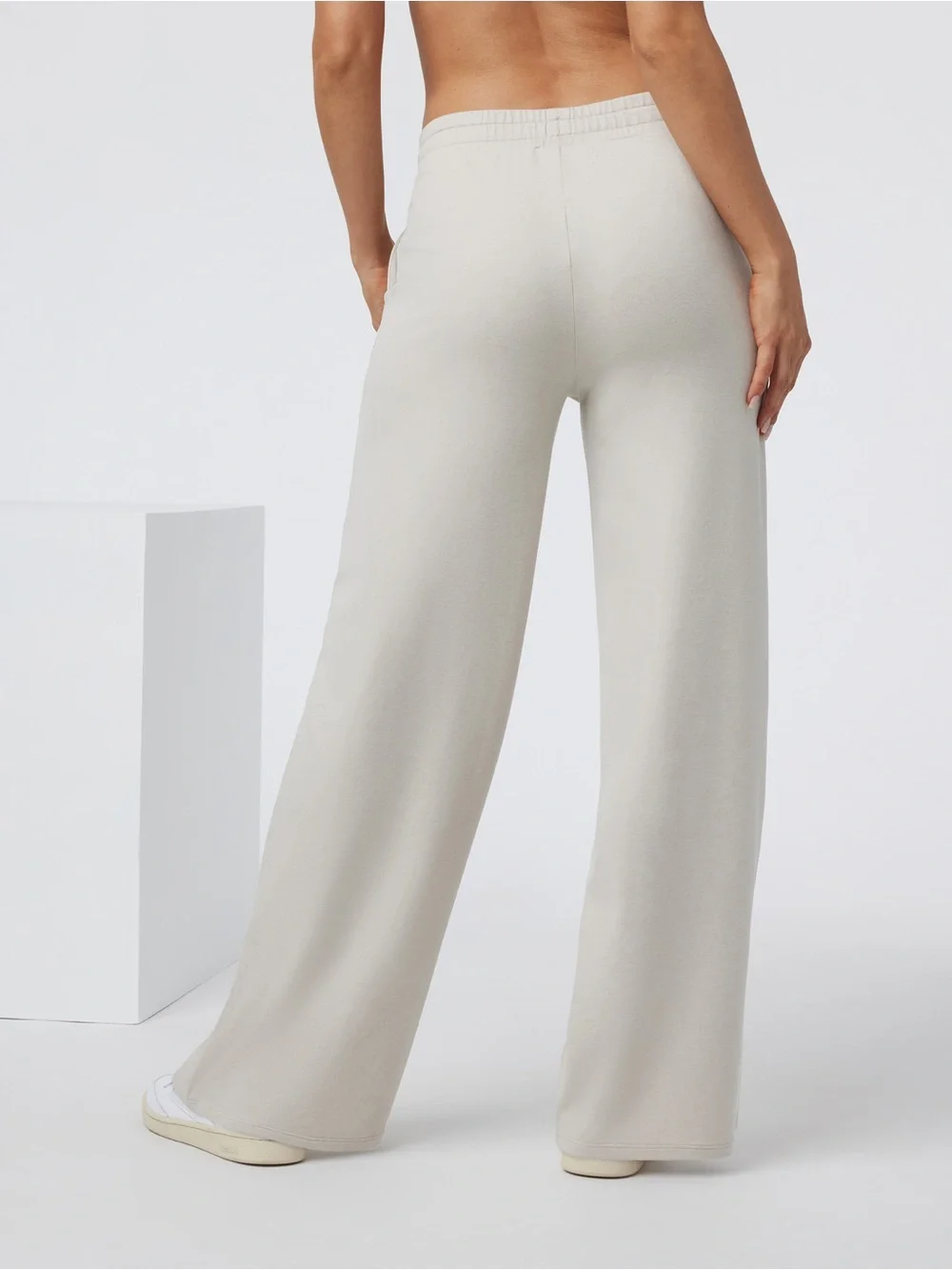 Vuori Wide Leg Drawstring Lounge Pants in Cream